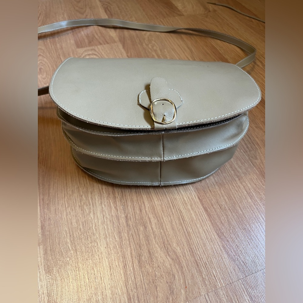 Canadian Leathergoods Beige Crossbody Bag
